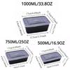 10 Sets Black Disposable Lunch Boxes with Lids Microwave Food Storage Containers Kitchen Refrigerators Household Tools