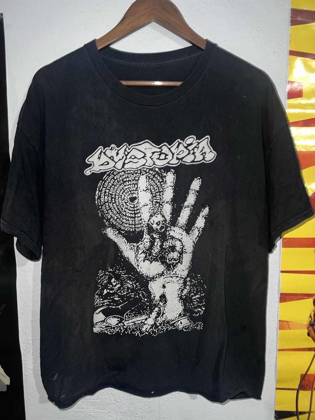 Rare Vtg Faded Y2K Dystopia Band Tee XL Sludge Metal Crust Punk Crowbar Rock 00s Unisex T-Shirt XXXL