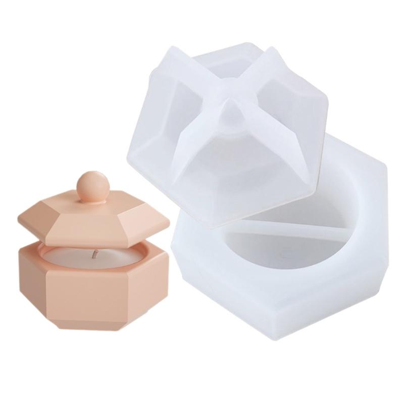 DIY Crafts Silicone Mold Hexagonal Jewelry Box Molds Silicone Candle Cup Molds Perfect for Jewelry Box Storage Container