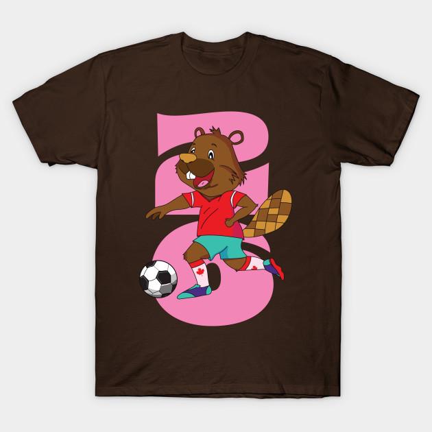 Men Black Print T-shirt Beaver Soccer Player Pink No-Cut Transfer Paper Print Cotton Tshirt M коричневый
