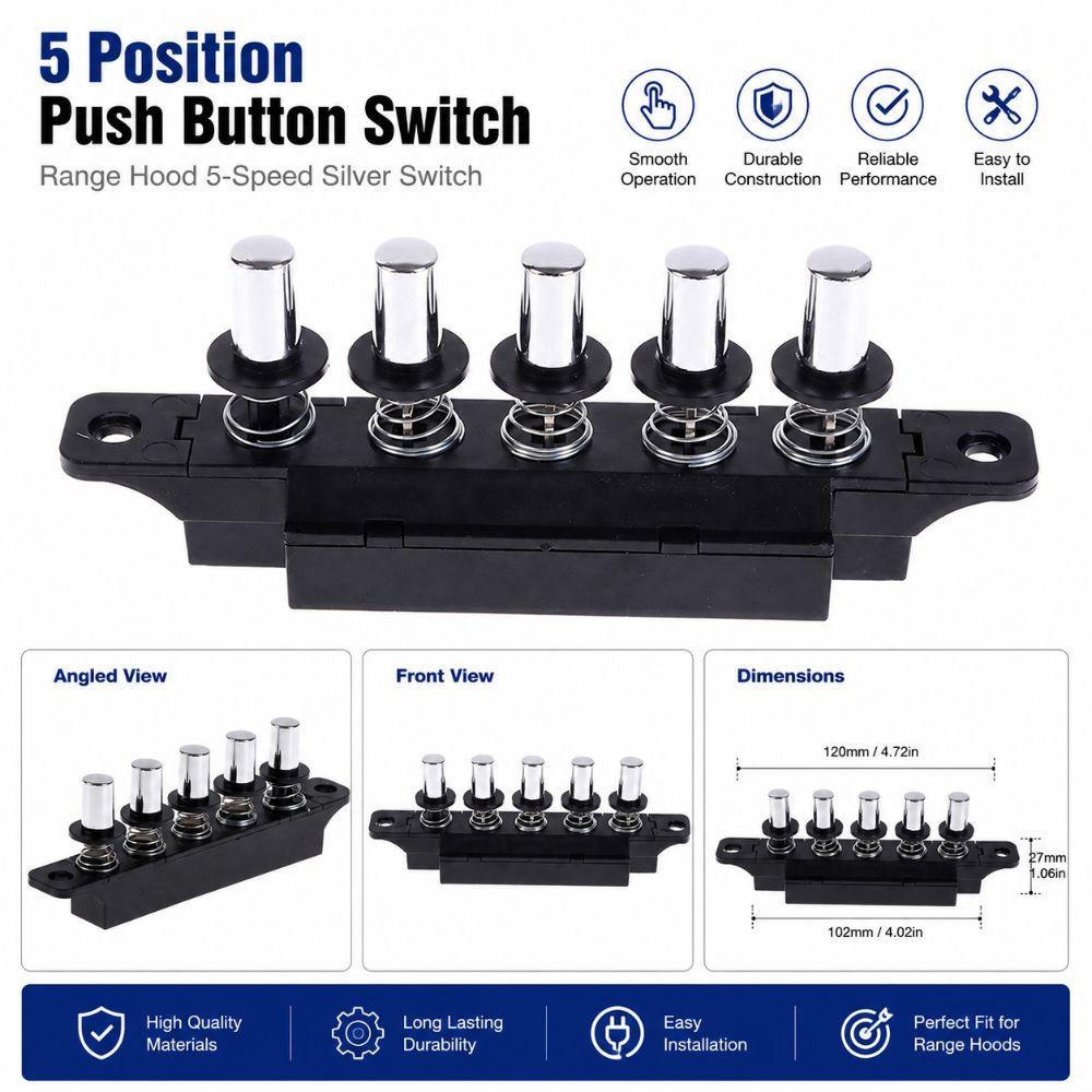 5-button Range Hood Switch Universal 5-Pushbutton Switch Switch Controller Household Appliances