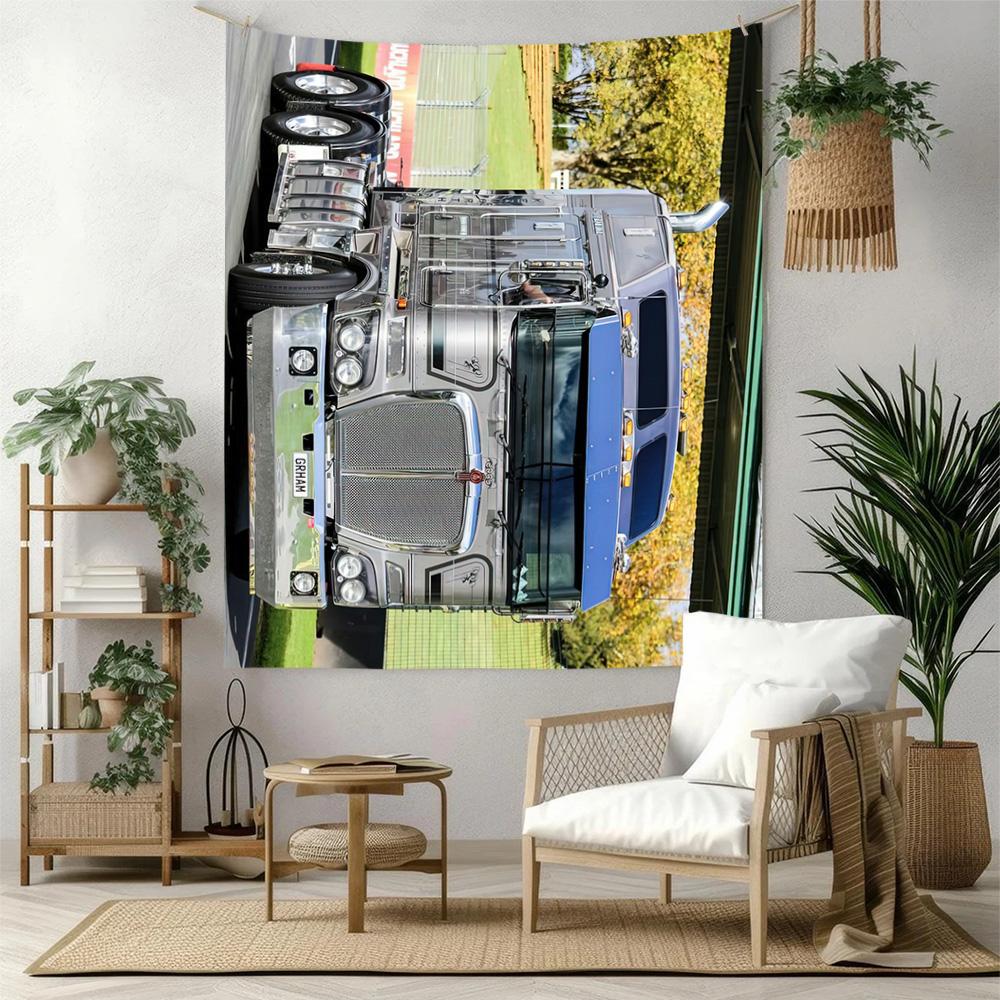 Kw Heavy Trucks Wall Decor Tapestry Art For Pet Memorial Birthdaywedding Party Backdrop Family Gift