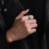 Retro Norse Futhark Vikings Runes Opening Ring Antique Silver Color Jewelry for Men Women Scandinavian Amulet