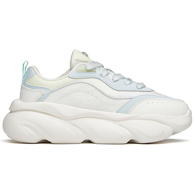 New Anta Claw Cushioning Anti Slip And Wear Resistant Low Top Chunky Sneakers Women's White Green Blue 922048894-13