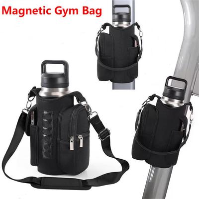 Magnetic Gym Bag Water Bottle Bag Large Capacity Crossbody Water Bottle Pouch with Magnet Water Cup Holder for Men Women Sports