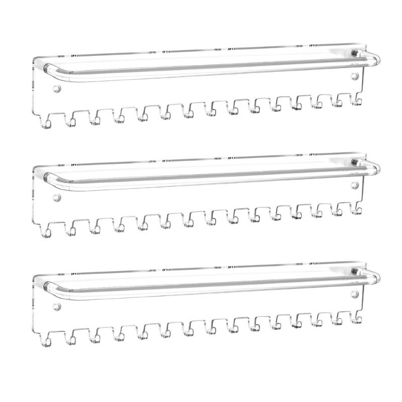

Set of 3 Space Saving Wall Rack for Accessories Chic Clear Acrylic Display Stand for Organizing Hair and Jewelry Pieces 1