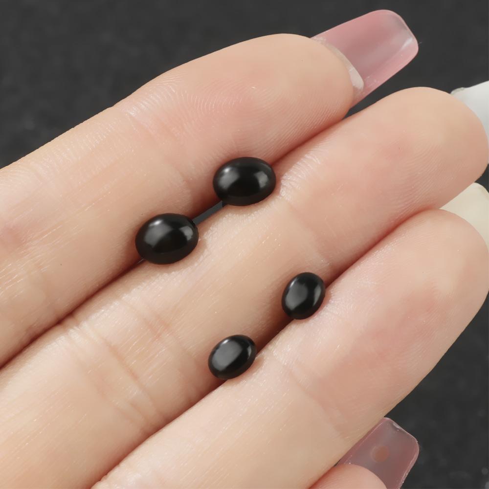100Pcs/Bag Safety Oval Nose for Teddy Dog 4X5MM/5X7MM DIY Black Plastic Stuffed Doll Eyes  Doll Eyes Safety Oval Nose