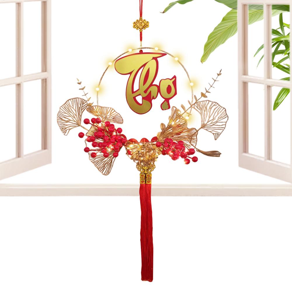 2025 Vietnamese Lunar New Year Decoration Light Up Snake Year Pendants New Year Decorations Festive Hangable Fu Character