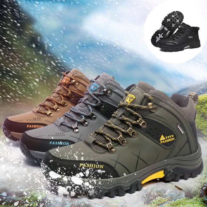 Men's Winter Snow Boots Warm And Waterproof Hiking Shoes With Elegant Look