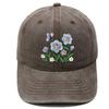 Imitation embroidery flower embroidery washed retro soft top baseball cap American men's and women's casual outdoor sunshade cap