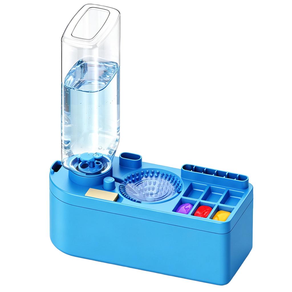 Přenosný čistič štětců pro vodní cirkulaci, Art Paintbrush Cleaner, oplachovač akrylových a vodových barev, nástroj na mytí štětců pro děti a dospělé umělce, palety