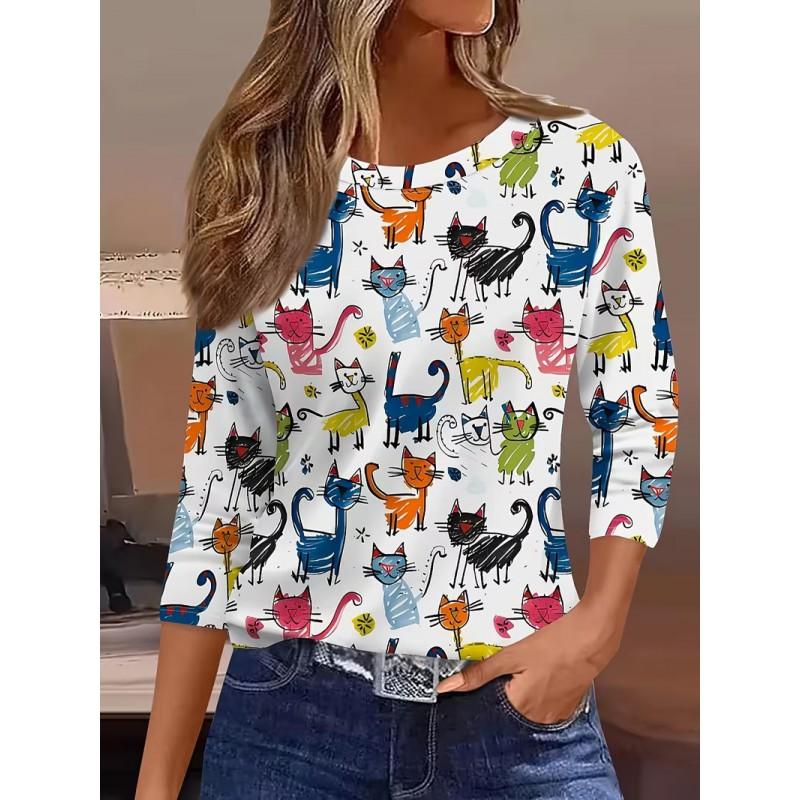Color Block Striped Crew Neck Long Sleeve T-Shirt Slim Fit Casual Top Daily Wear