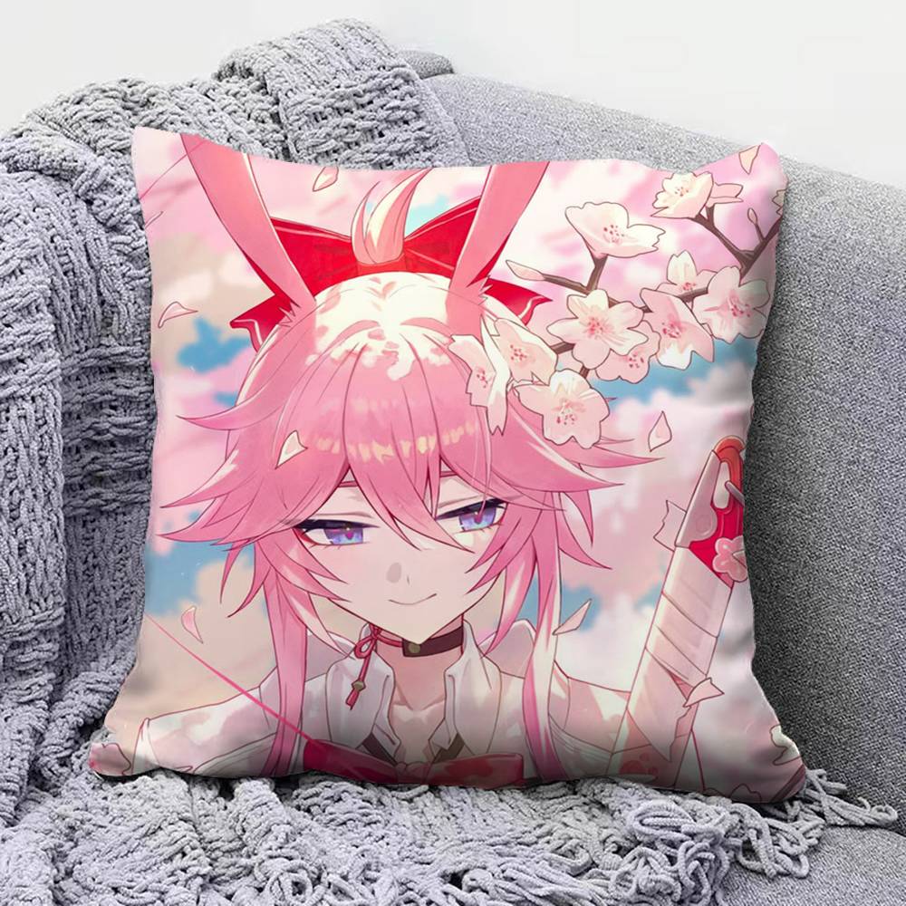 Evanescia Honkai Star Rail Game Anime Girl Pillow Covers Home Sofa Cushion Covers and Aecorative Custom