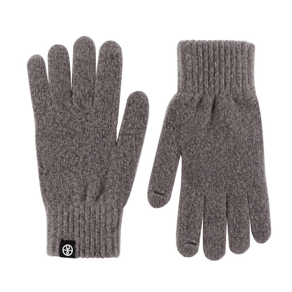 Japanischer Herbst und Winter Explosion Wolle kontrastierende Wolle gestrickte Handschuhe Retro Jacquard Samt Radfahren warme Handschuhe