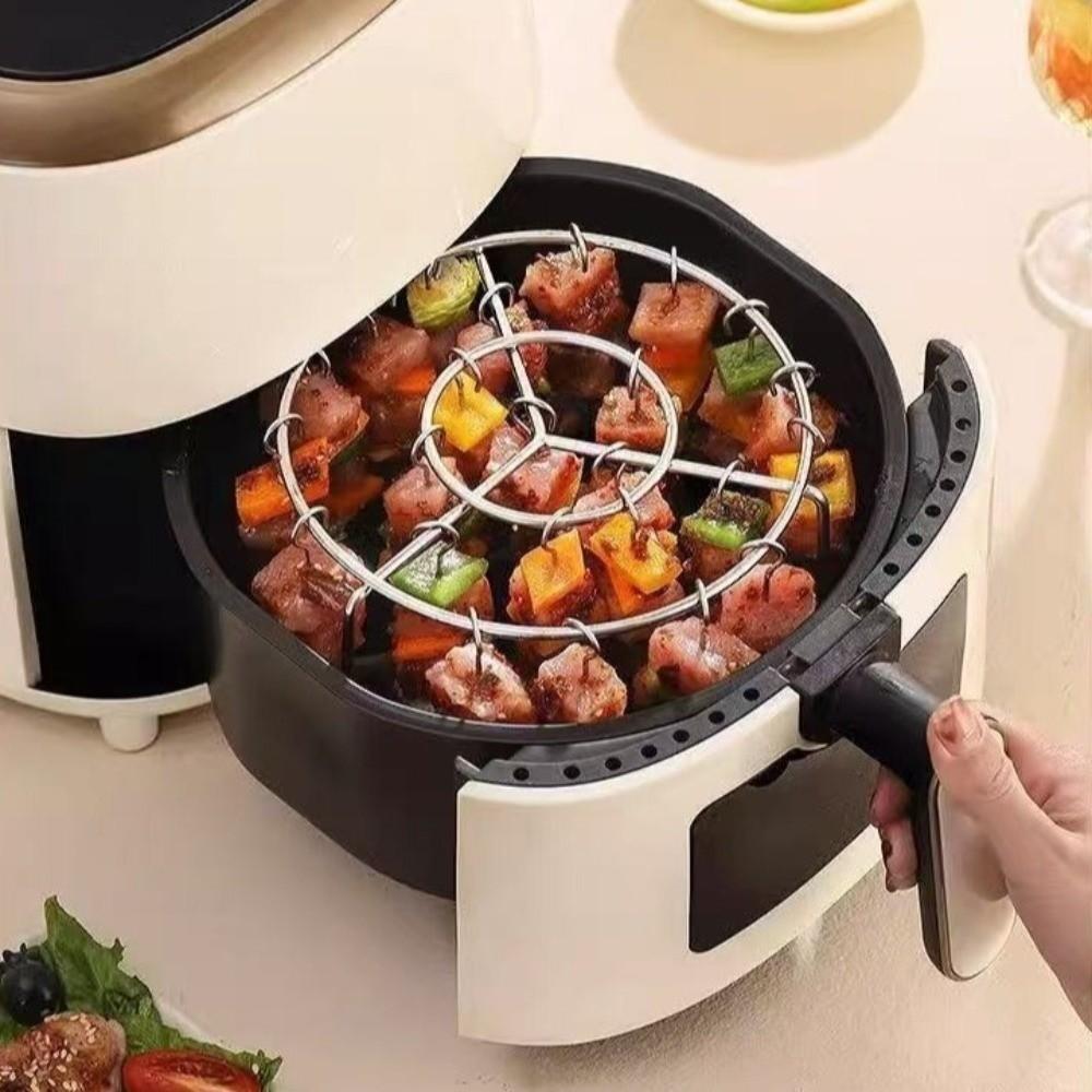 Heat-Resistant Air Fryer Skewer Stand Non-Stick Skewers Rack Oven BBQ Rack  Party Grilling