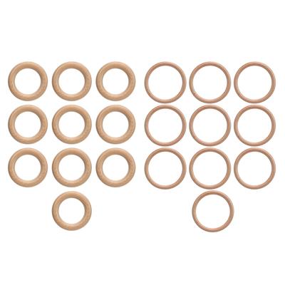 10 Pcs Wooden Rings Natural Grain Polished Smoothly Comfortable Touch Craft Wood Ring Pendant