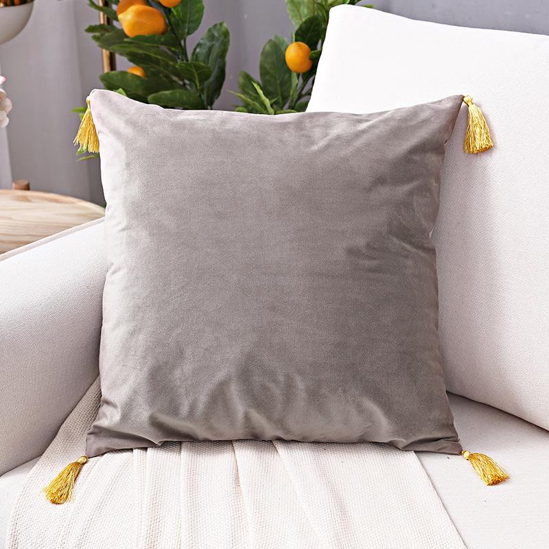 

Nordic Minimalist Solid Velvet Throw Pillow Covers Elegant Tassel Plush Cushion Cover 30x50 Pillow Cover with Zipper Home Decor 30x50CM