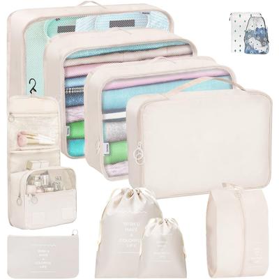 Travel 11 Piece Travel Pouch Stylish Arrangement Packing Clothes Business Convenient Underwear Accessory Large Convenient Goods for Travel Pouch, Set,
