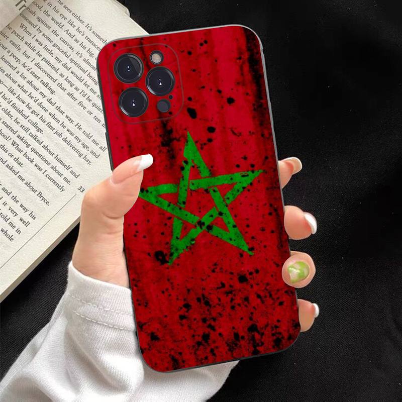 Morocco Flag Phone Case Silicone Soft for iphone 14 13 12 11 Pro Mini XS MAX 8 7 6 Plus X XS XR Cover