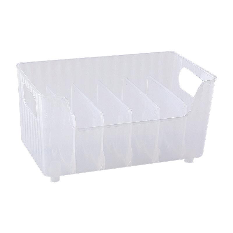 Storage Box With Partitions Refrigerator Organizer Bin Plastic Food Storage Organizer Tapes, Books, Seasoning Bags Storage Boxes