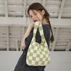 No.02 / Checks Bag _ Lime (Checks Checkerboard Crochet Bag Knit Bag)
