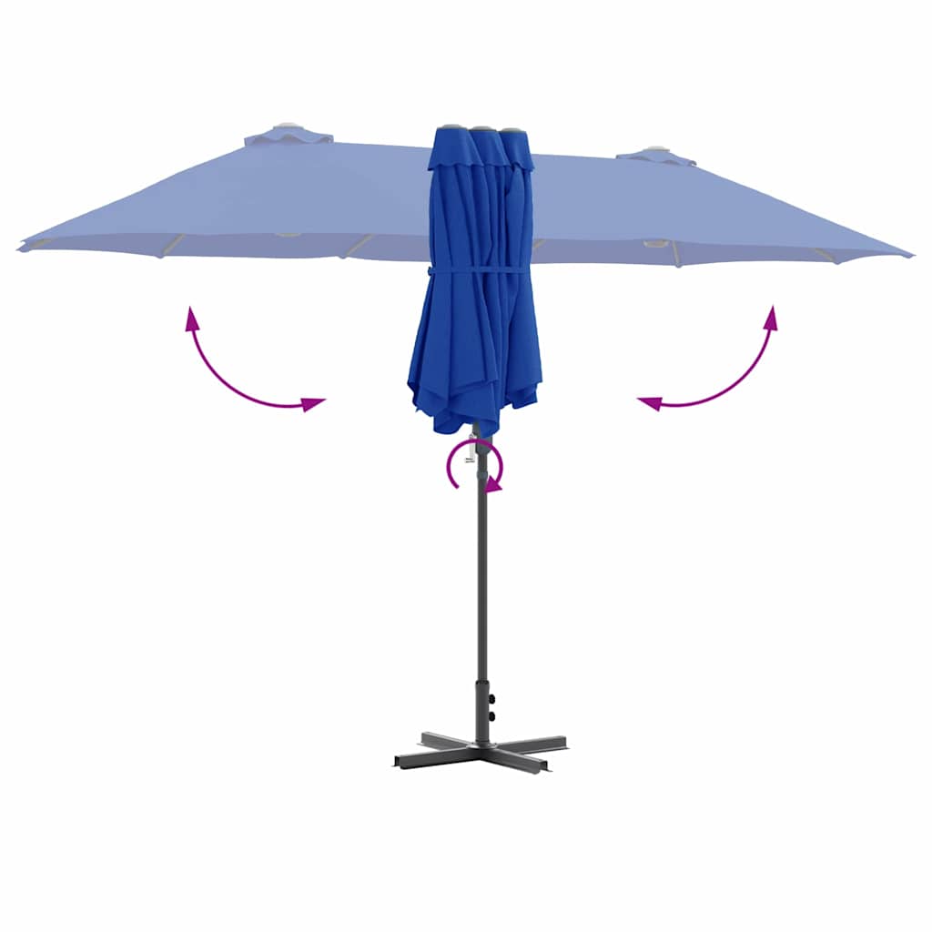 Garden Sun Umbrella Azure Blue 370 x 197 x 239 cm