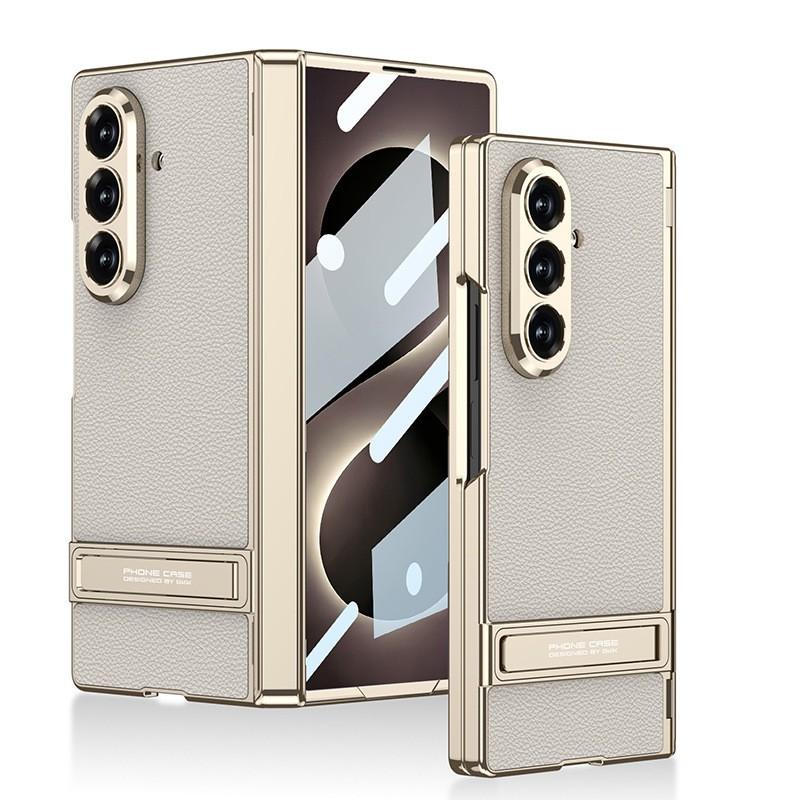 Magnetic Hinge Folio Case Galaxy Z Fold8 Ultra With Kickstand Vegan Leather Texture PC Material Multiple Colors Samsung Galaxy Z Fold8 Ultra