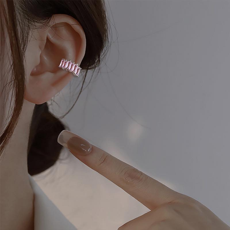 Bunte Cubic Zirkonia Clip-Ohrringe: Schwarze, Grüne und Rosa Diamant-Ohrclips für nicht durchstochene Ohren