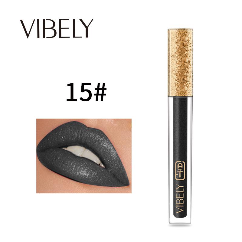 

VIBELY 15 Color Не снимает макияж, красные бусины, легкая мигающая глазурь для макияжа губ 15