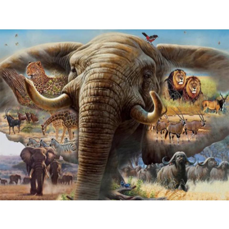Diamond Painting Éléphant Blanc Noir Kit Complet Broderie Strass Bricolage 5D Point De Croix Diamond Painting Éléphant Blanc Noir Kit Complet Broderie Strass Bricolage 5D Point De Croix