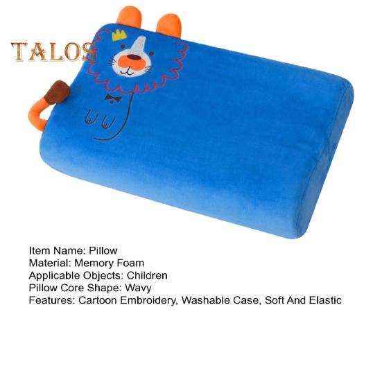 Ergonomic Kids Pillow Wave Wedge Shape Soft And Elastic Memory Foam Cartoon Embroidery Washable Case Supportive Better Sleep Quality Pillow