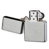 ZIPPO Flat Chrome Satin Official Import Lighter, Plain, Top, 230, Finish,