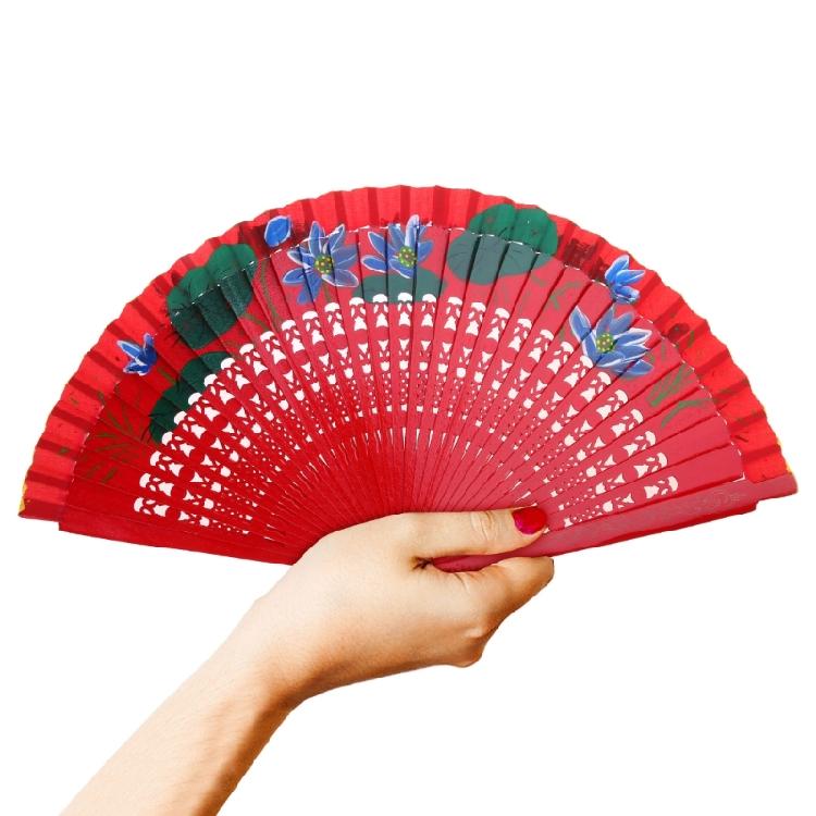 Small Fan Double-Sided Hand Painting Art Calligraphy Fan Create Unique Hand Painting Flower Gypsy Dance Fan