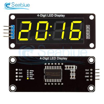 0,56 Zoll 4-stellige 7-Segment Digitalröhren-Uhrmodul Doppelpunkte Blau Gelb Weiß Grün Rot LED-Anzeige TM1637 Für Arduino