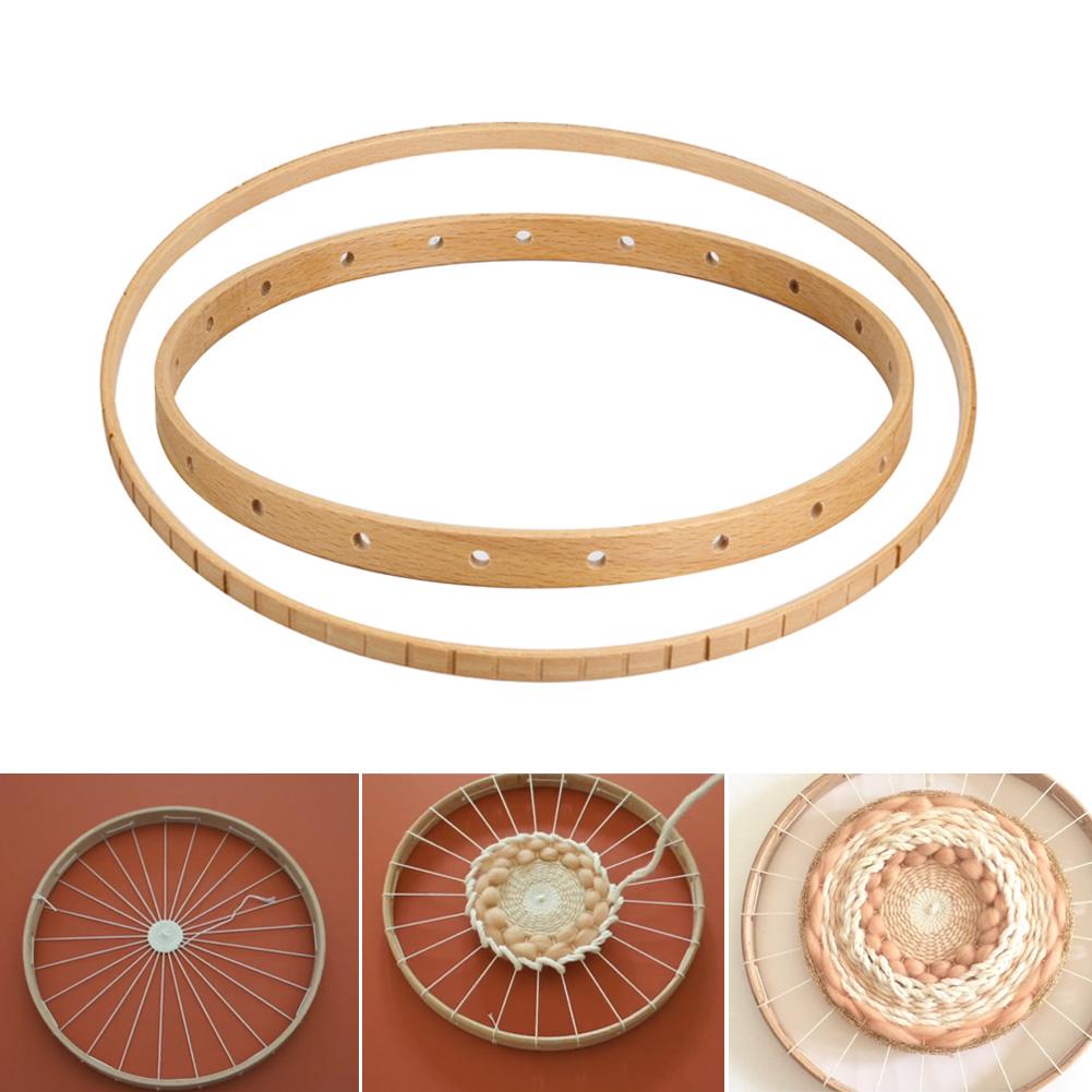 NEUE Bequeme DIY-Webwerkzeuge Runder Holz-Strickwebrahmen Handwerk Handgefertigte Wandbehänge Haushaltswerkzeug