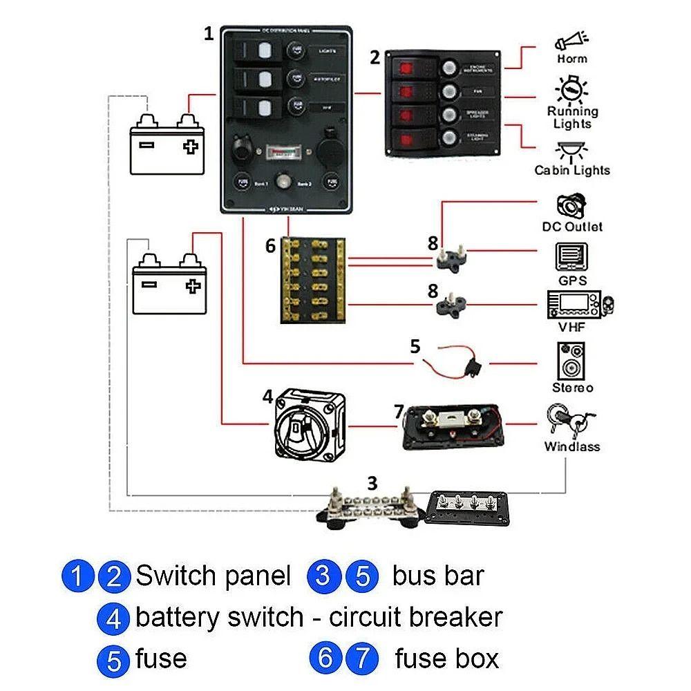 12V/24V Power Distribution Stud M8 Junction Block Bus Bar Terminal Block Studs  Camping RV