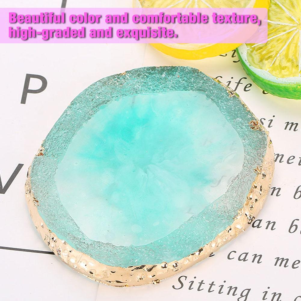 Resin Nail Art Palette Farbe Zeichnen Farbplatte Goldener Rand Maniküre Nagel DIY Werkzeug Blau