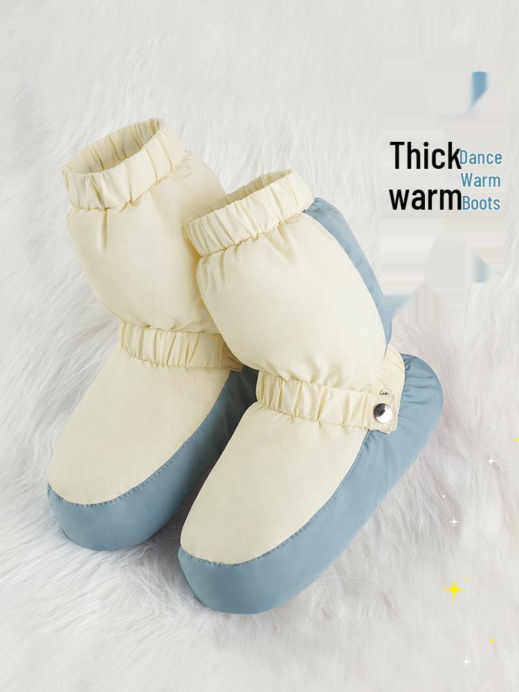 Women's Velvet Ballet Boots: Color Block Warm-Up Shoes for Autumn/Winter