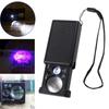 Handheld 30X 60X Magnifier with LED UV Light Mini Portable for Jewelry Inspection Currency Detection Coin Stamp Verification