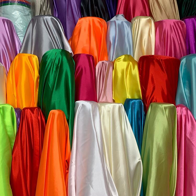 Plain Glossy Imitation Silk Satin Fabric for Clothing, Lining, & Decoration