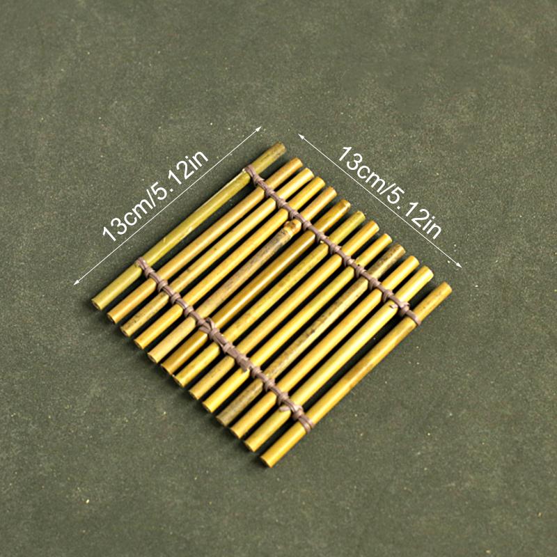 1PC Table Mat Unique Tea Cup Mat Natural Sushi Decorative Plate Tea Ceremony Pattern Color Natural Random