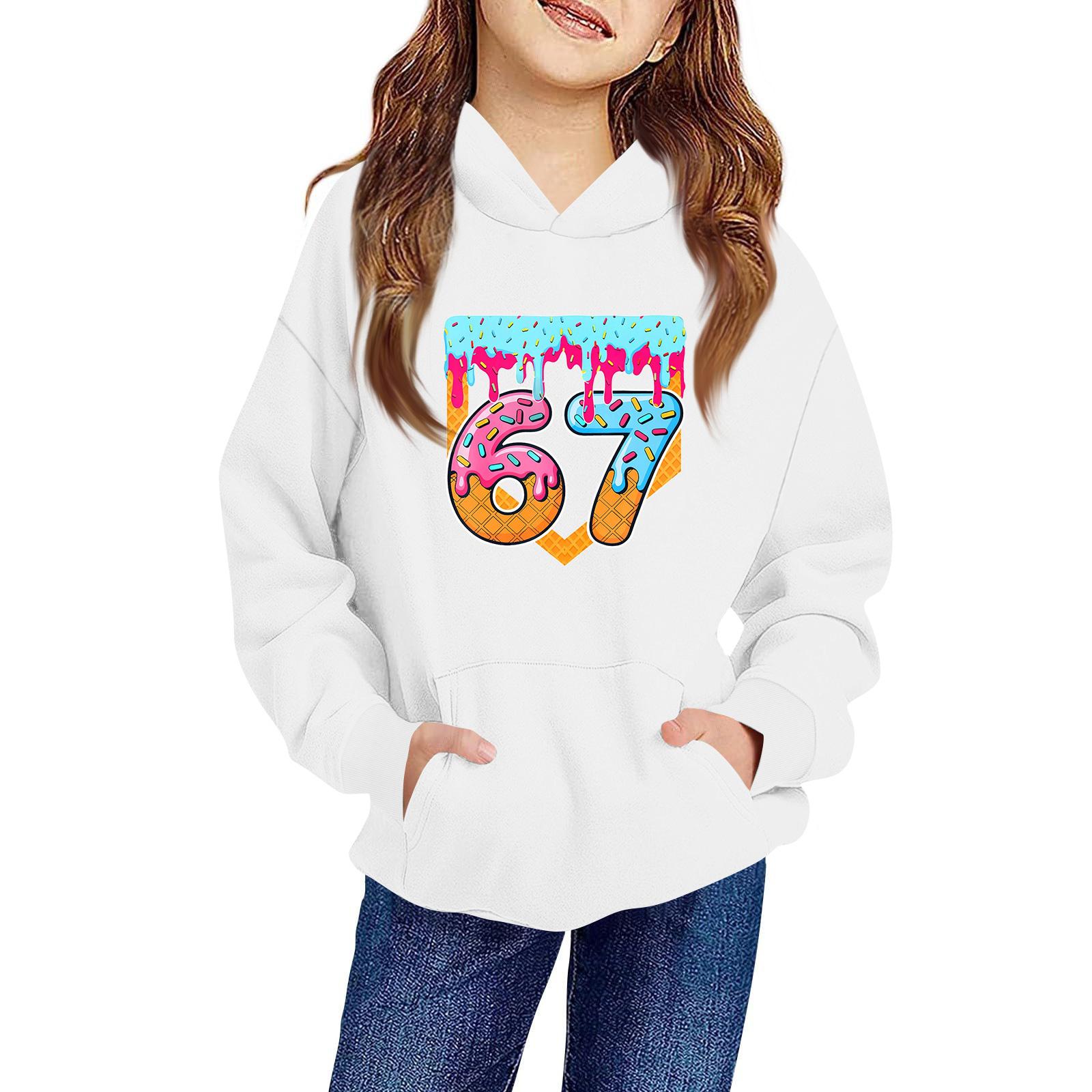 

Children s Long-sleeved Loose Pullover Letter-printed Hooded Sweatshirt 160 білий