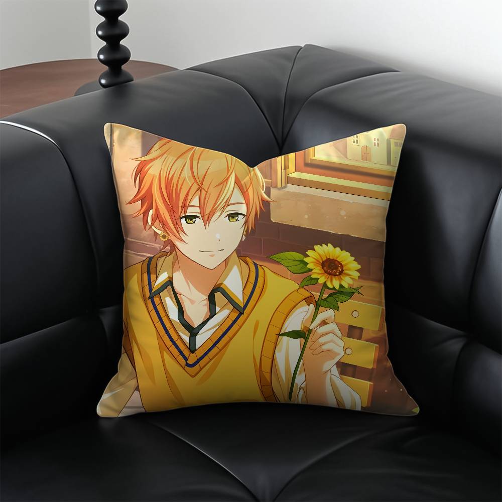 P-Project S-SEKAI Shinonome Akito Pillow Case Anti-dustmite Pillowcase Invisible Zipper Silky Short Plush Sofa Cushion Cover