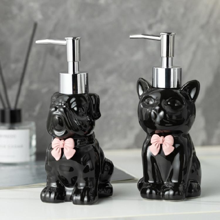 Lovely Cats Design Soap Dispenser Easy Maintenance Soap Holder with Press Pump For Household Countertop Organization