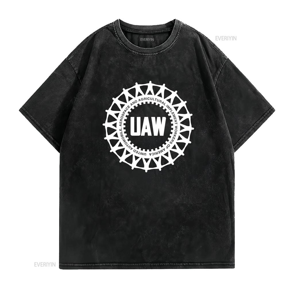 T Shirt UAW International Store Vintage Washed Slightly Fashion Versatile Soft Casual Stretched Top For Everyday Wear