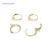 Brass Metal French Hoop Earring Clasps Fittings 14K Gold Plated Ear Setting Base Finding Women Fashion Jewellery Making Supplies