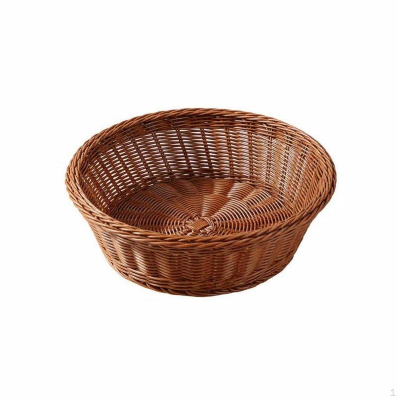 Round Woven Serving Container FoodSuitable Imitation Wicker Rattan& Look Weave