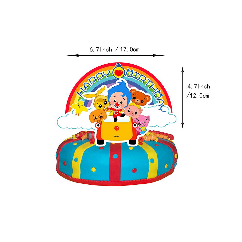 Cartoon Pliming Plims Thema Kindergeburtstag Party Dekoration Hintergrund Zubehör Ballon Set Kuchenaufsätze Banner Kulisse Kindergeschenk