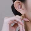 Boucles d'oreilles carrées et boucles d'oreilles style Maillard, design de niche style Hong Kong, boucles d'oreilles exquises de luxe haut de gamme, polyvalentes