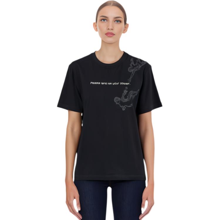 Uniqlo X Legend Of Zelda Collaboration Back Print Round Neck Pullover Short Sleeve T-Shirt Unisex T-Shirts Black 466088-09